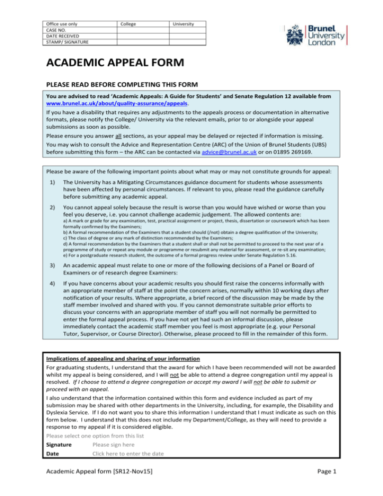 Academic Appeal Process