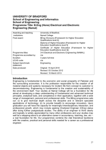 (Hons) Electrical and Electronic Engineering (Namal)