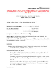 sample genetic consent/authorization form