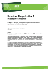 Undeclared allergen incident and investigation protocol