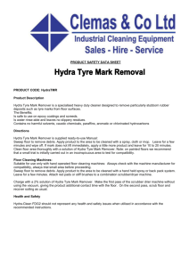 Hydra Tyre Mark Remover is supplied ready-to-use Manual