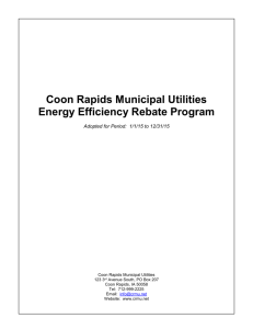 CRMU Energy Efficiency Rebate Program for 2015