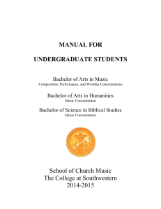 Bachelor of Arts in Humanities – Music Concentration
