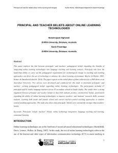 principal and teacher beliefs about online learning