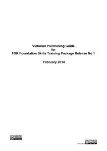 Victorian Purchasing Guide for FSK Foundation Skills * Version 1