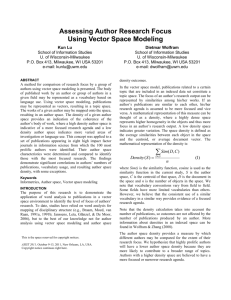 Assessing Author Research Focus Using Vector Space Modeling