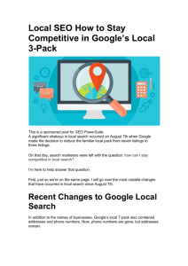 Local SEO How to Stay Competitive in Google`s Local 3-Pack