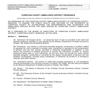 CCAD Ambulance District Ordinance