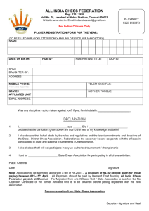 AICF-Players Registration Form