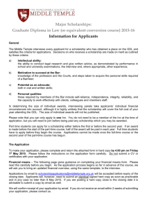 GDL Scholarship Application Form - 2015-16