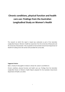 Chronic conditions, physical function and health care use: Findings