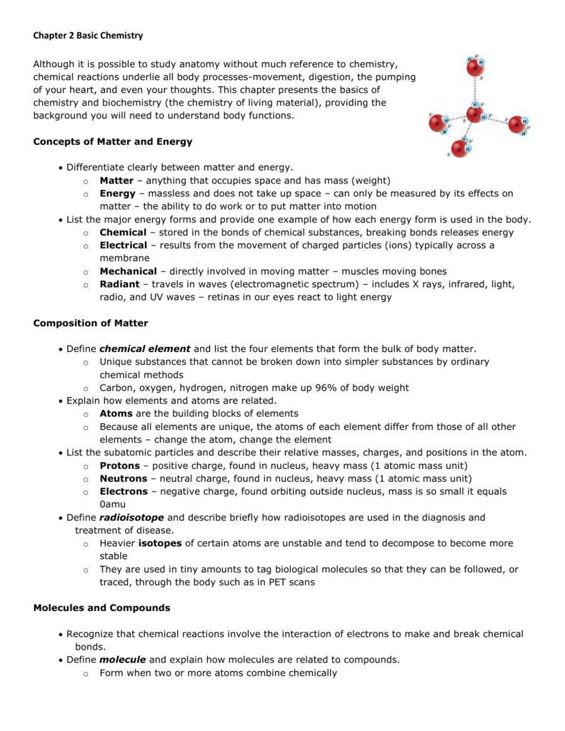 Composition Of Matter Worksheet