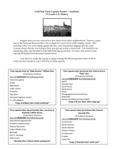 Cold War Time Capsule Project – Academic 7th Grade U.S. History