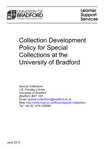 Collection Development Policy, Special Collections