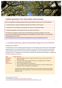 Useful questions for M&E - School of Geography and the