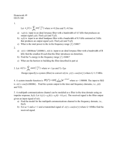 Homework #9 EECS 360 1. Let where w=0.2ms and To=0.5ms xa(t