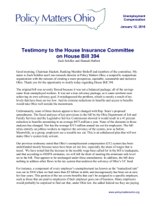 Testimony to the House Insurance Committee on House Bill 394
