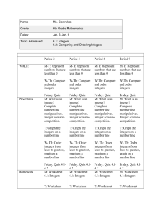 Name Ms. Sienrukos Grade 6th Grade Mathematics Dates: Jan. 5