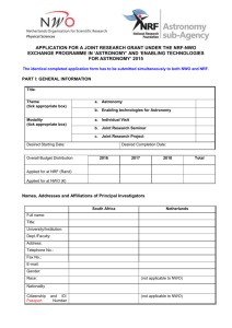 RSA-NWO Call Application Form - October 2015