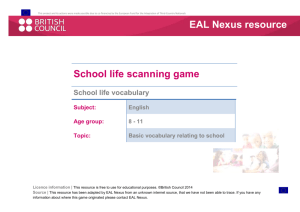 School life vocabulary  - EAL Nexus