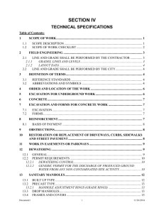 SECTION IV - Technical Specifications