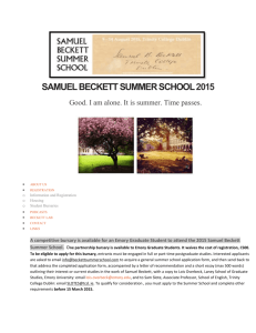 samuel beckett summer school 2015