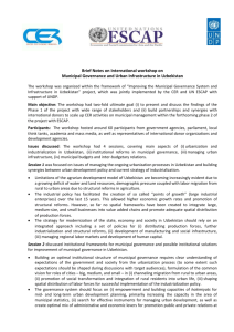 Brief Notes on International workshop on Municipal Governance and