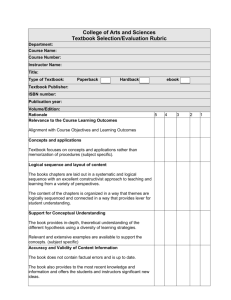 Textbooks Selection Form