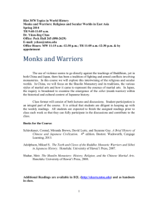 Hist 3070 Monks & Warriors syllabus