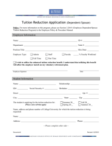 Tuition Reduction Application