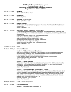 2015 Transfer Specialist Conference Agenda Thursday, October 1