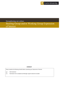 Steering Group and/or Working Group Expression