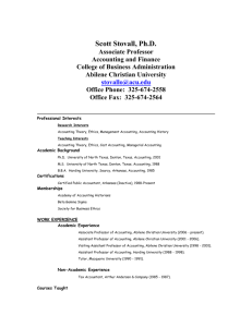 Academic Resume - Abilene Christian University