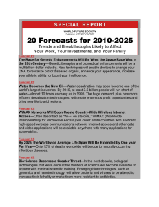 World Future Society 20 forecasts for future