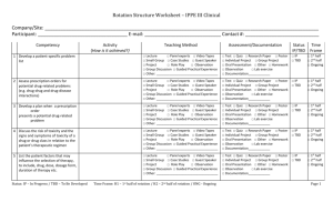 Rotation Structure Worksheet * IPPE III Clinical