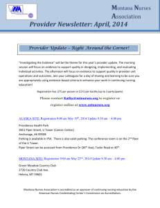 Provider Newsletter April 2014