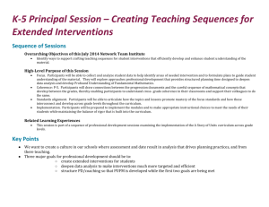 Creating Teaching Sequences for Extended Interventions