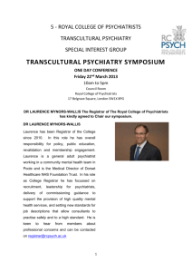 Transcultural Psychiatry Symposium