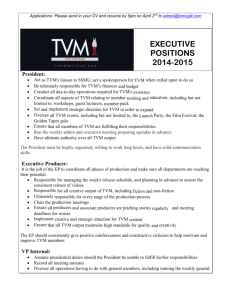 Executive Producer - TVM Student Television
