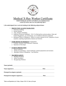 Medical X-Ray Worker Certificate