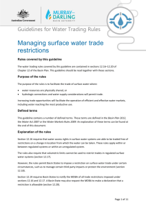 Free trade of surface water - Murray