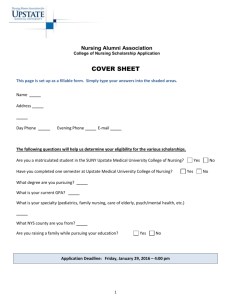 Nursing Alumni Association Scholarship Cover Sheet