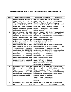 AMENDMENT NO. 1 TO THE BIDDING DOCUMENTS S.NO