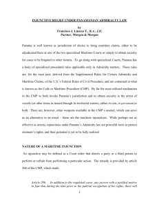 Injunction Relief Under Panamanian Admiraltiy Law (Transcript)