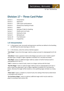 Three Card Poker Game Rules - Department of Internal Affairs