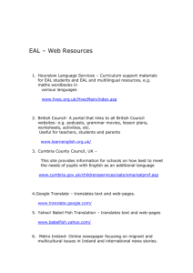 EAL useful websites, reading, resources