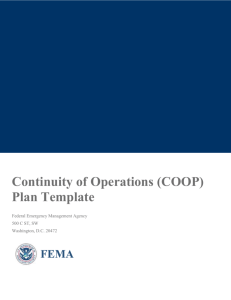 FEMA COOP Plan - Colorado Division of Homeland Security and