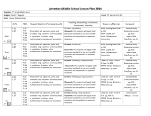 Johnston Middle School Lesson Plan 2014