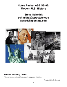 Notes Packet ASE SS 02: Modern US History Steve Schmidt