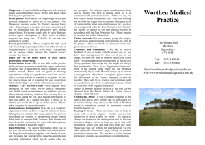Worthen Practice Leaflet October 2015